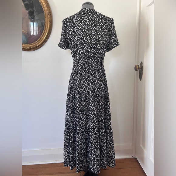 Ditsy Floral Dress Full Length with Button Blouse Size M - Picture 2 of 5